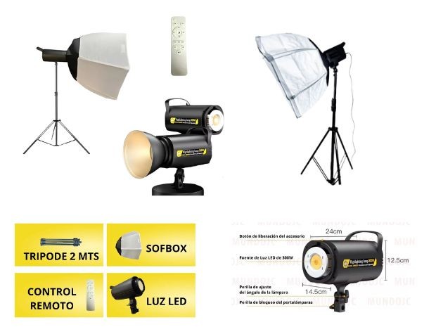 &u+ LAMPARA MM8820 + DIFUSOR + TRIPODE 3 EN 1